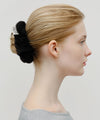 Marithé François Girbaud Classic Logo Fur Scrunchie Black