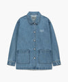 Marithé François Girbaud Women's French Denim Work Jacket Light Blue
