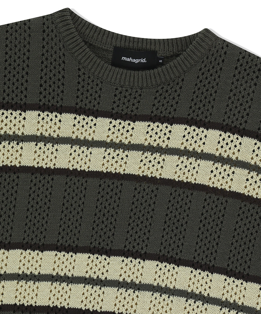 Mahagrid Mesh Stripe Knit