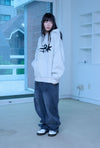 Nice Ghost Club 3 Stars Logo Knit Hoodie [Ivory]