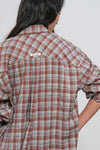 General Idea WOMAN Loose Fit Natural Check Shirt