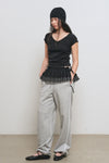 General Idea Women's Lace Trim Sweat Pants [Melange Grey]