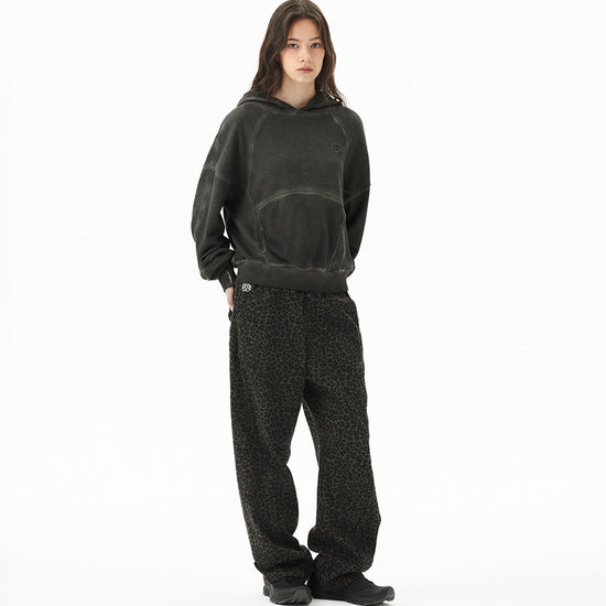 Mahagrid Dyed Curved Seam Crop Hoodie