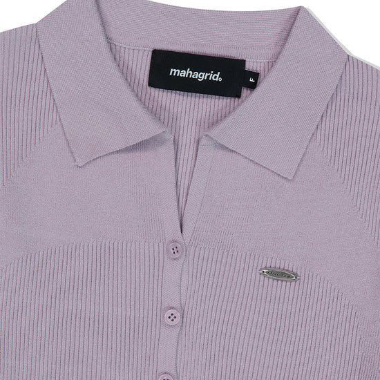 Mahagrid Button-Up Collar Knit