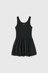 General Idea Women's Jersey Top Balloon One-Piece Dress [Black]