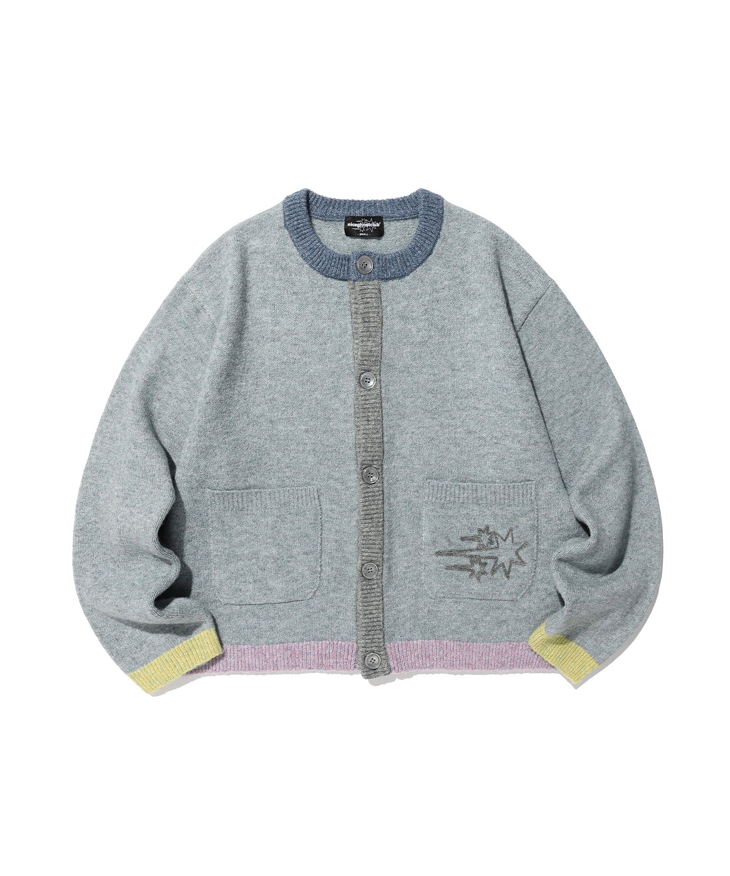 Nice Ghost Club Color Block Knit Cardigan