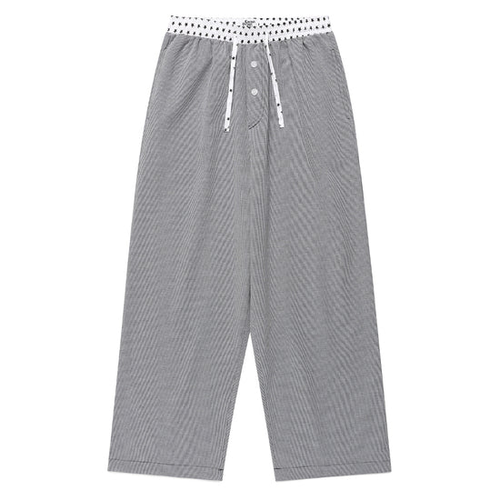 Cavish W CHECK LOUNGE PANTS [BLACK]