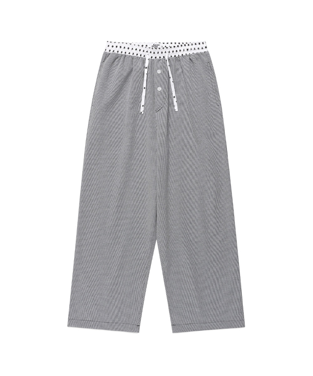 Cavish W CHECK LOUNGE PANTS [BLACK]