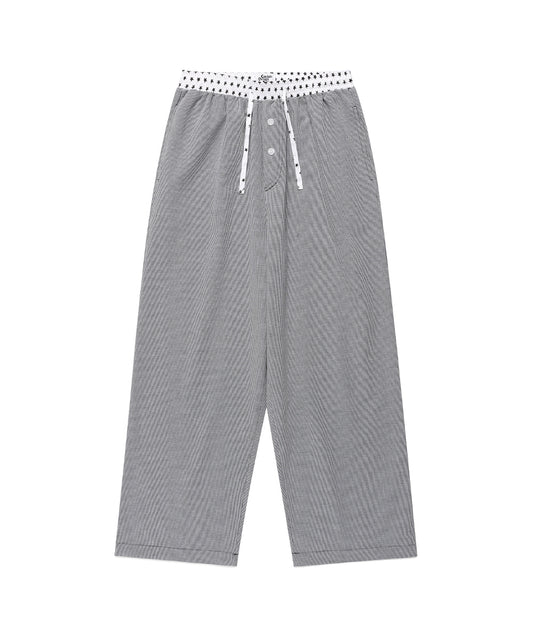 Cavish W CHECK LOUNGE PANTS [BLACK]