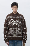 General Idea UNISEX High Neck Nordic Zip-Up Cardigan