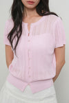 General Idea WOMAN Punching Scallop Half Cardigan