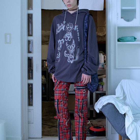 Nice Ghost Club Doodle Big Big Long Sleeve Hoodie