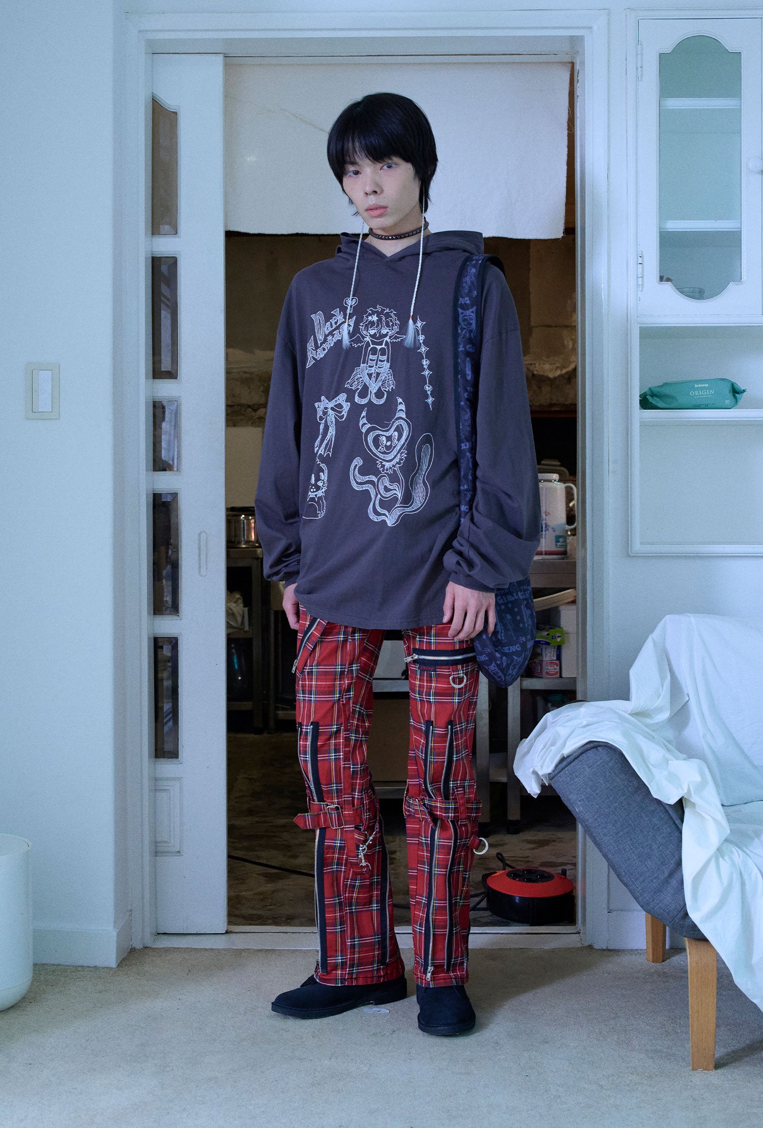 Nice Ghost Club Doodle Big Big Long Sleeve Hoodie