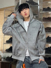 ADLV Basic Logo Waffle Washed Hoodie Zip Up