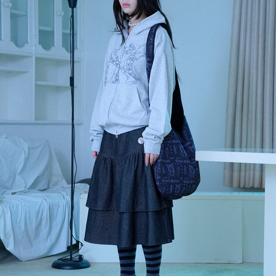 Nice Ghost Club Lowrise Shirring Denim Skirt