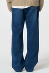 General Idea MAN Fleece-Lined Stretch Straight Denim Pants [Navy]