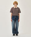 Marithé François Girbaud SMALL CLASSIC LOGO PK COLLAR TEE stripe