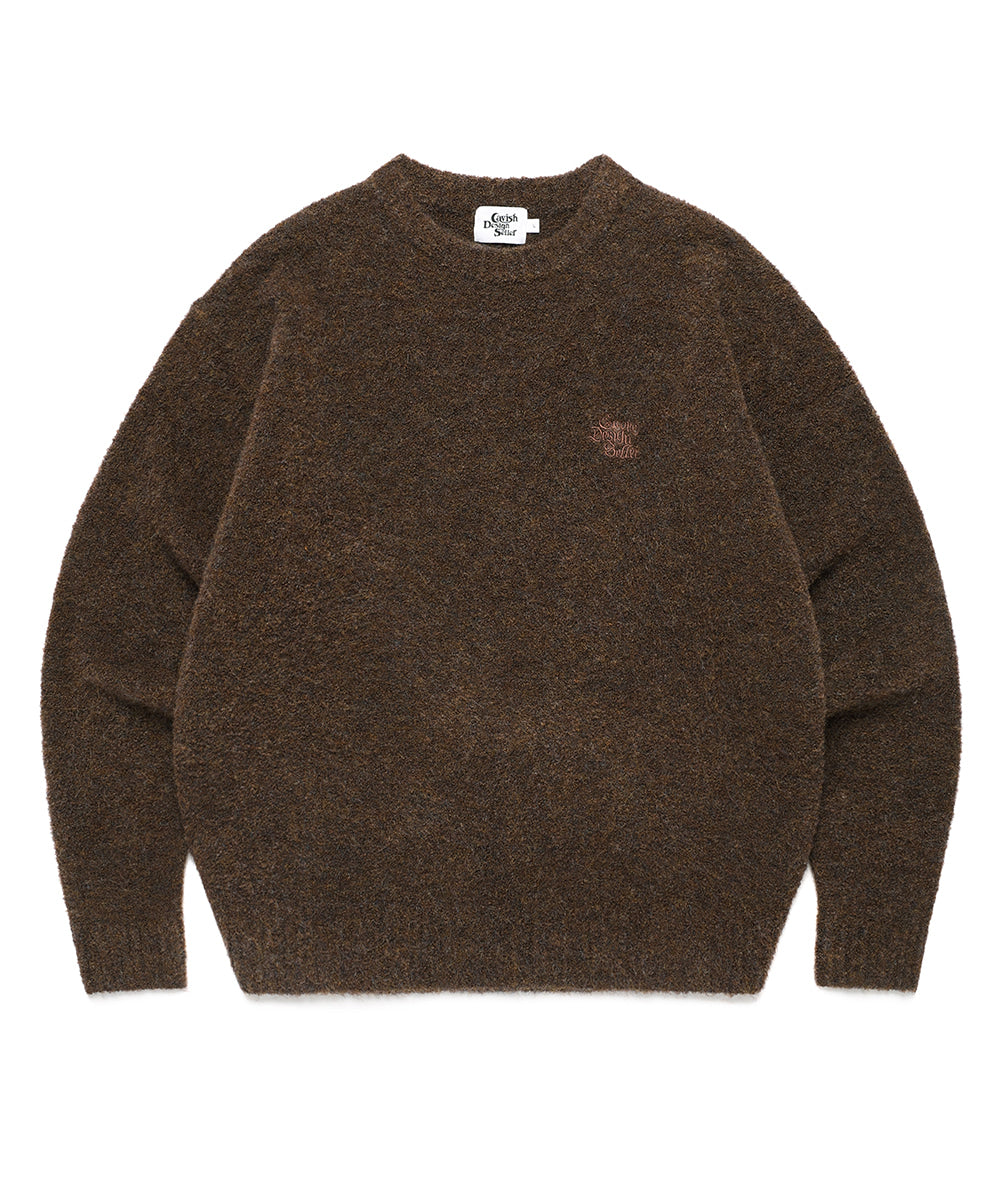 Cavish Two Tone Boucle Knit Crewneck