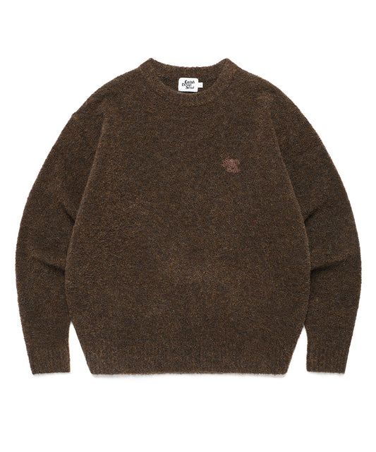 Cavish Two Tone Boucle Knit Crewneck