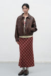 General Idea WOMAN Vintage Wash Faux Leather Blouson [BRICK]