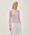 Marithé François Girbaud W RINGER STRIPE LONG SLEEVE TEE