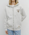 Marithé François Girbaud Big College Logo Graphic Hoodie Zip-Up Light Heather Gray