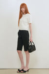 General Idea WOMAN Classic Capri Slit Pants [BLACK]