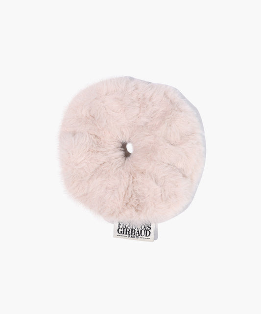 Marithé François Girbaud CLASSIC LOGO FUR SCRUNCHIE baby pink