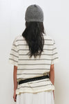 General Idea WOMAN Stripe Loose Collar Half Knit