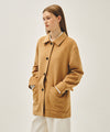 Marithé François Girbaud W FAUX SUEDE COLLAR JACKET camel