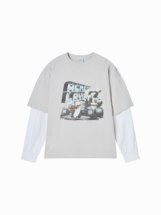 ADLV Racing Car Double Layer Long Sleeve T-Shirt