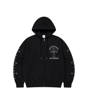Mahagrid Cross Stud Hood Zip Up