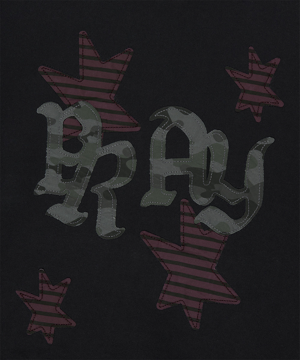 Mahagrid PRAY APPLIQUE CROP ZIP UP HOODIE