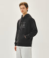 Marithé François Girbaud CLASSIC LOGO APPLIQUE MIX HOODIE charcoal
