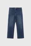 General Idea MAN Fleece-Lined Stretch Straight Denim Pants [Navy]