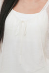 General Idea WOMAN Sheer Neck String Knit Pullover