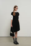 General Idea WOMAN Unbalanced Pleats Knit Dress