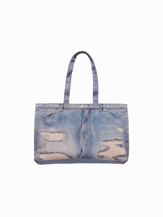 ADLV DENIM TROMPE LOEIL SHOULDER BAG