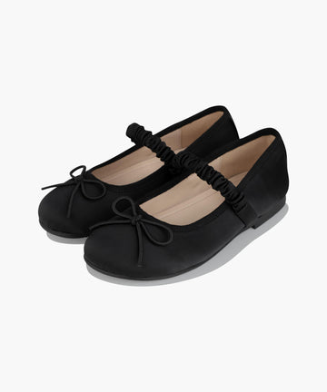 Marithé François Girbaud Kids Round Toe Flats with Scrunchie - Black