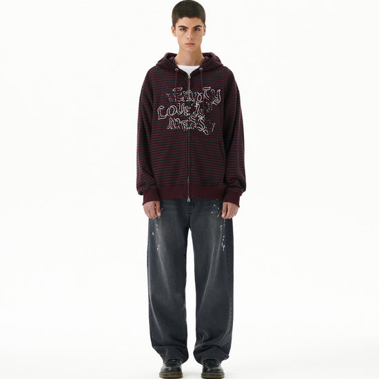 Mahagrid Embroidered Splatter Denim Pant