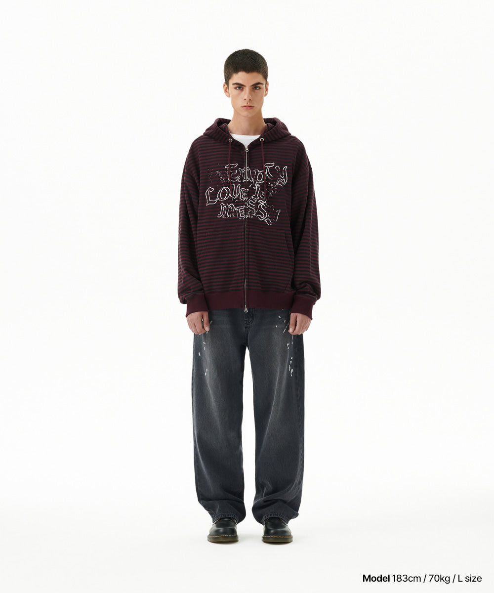 Mahagrid Embroidered Splatter Denim Pant