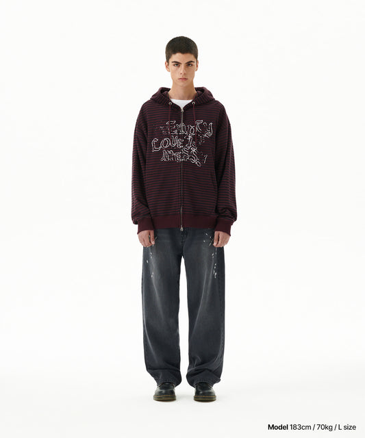 Mahagrid Embroidered Splatter Denim Pant