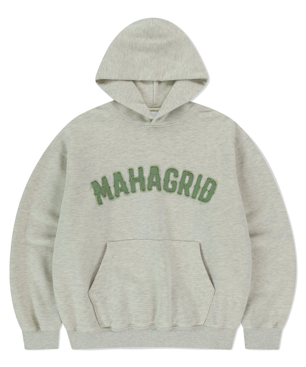 Mahagrid Twill Cut Off Applique Hoodie