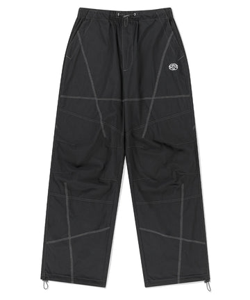 Mahagrid Cover Stitch Parachute Pant [Jet Black]