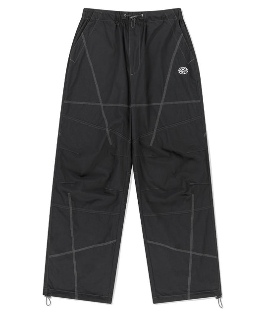 Mahagrid Cover Stitch Parachute Pant [Jet Black]