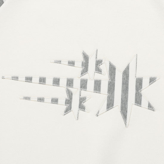 Nice Ghost Club Stripe 3 Star Raglan Sweatshirt in White