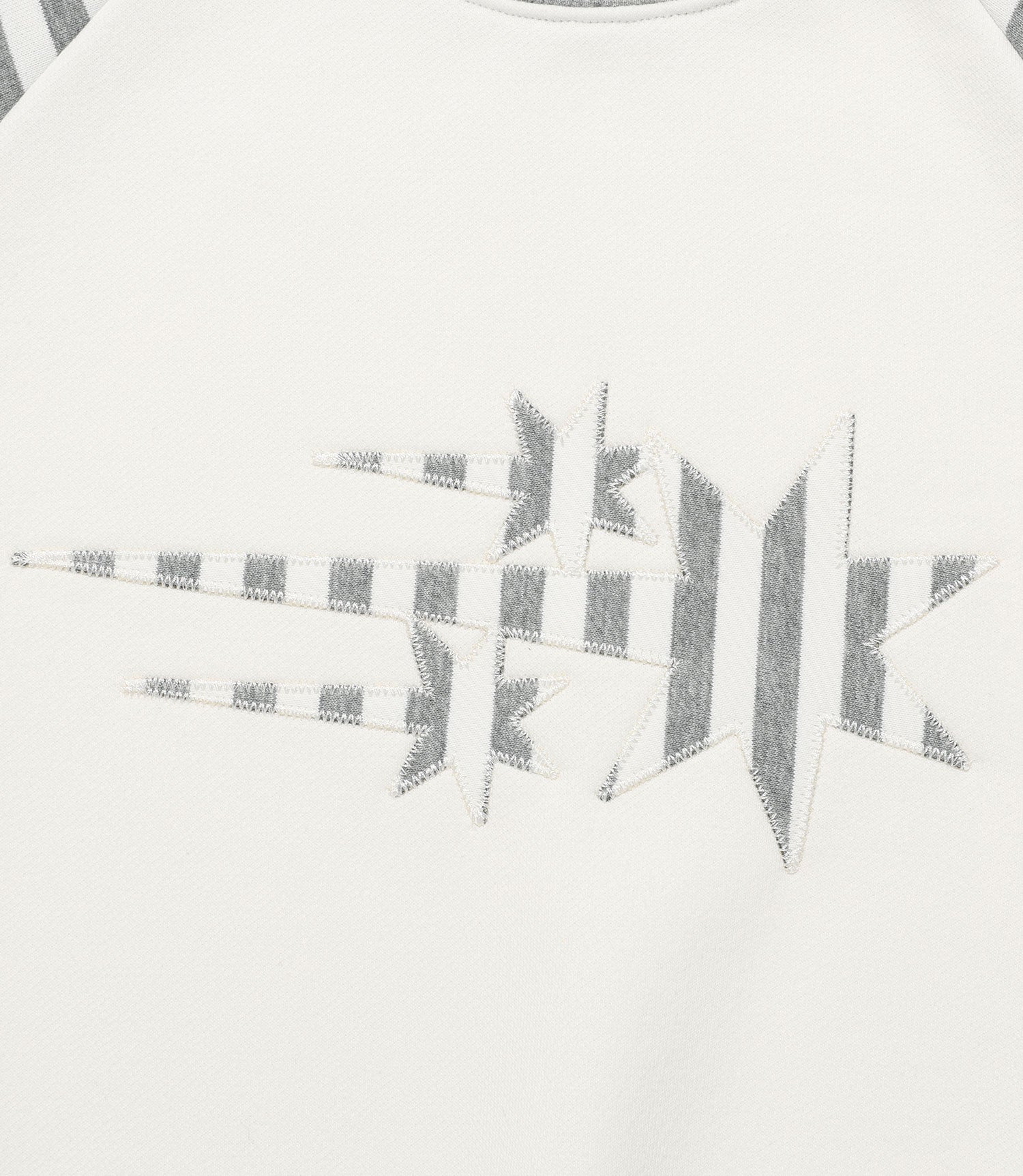 Nice Ghost Club Stripe 3 Star Raglan Sweatshirt in White