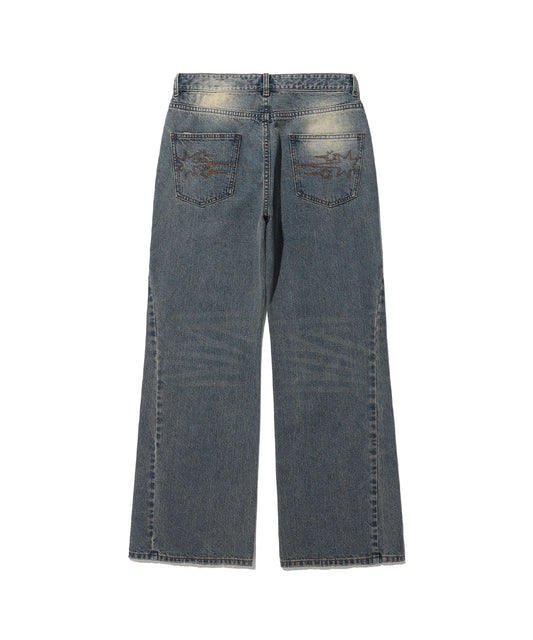 Nice Ghost Club Side Panel Bootscut Denim Pants [Blue]