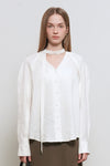 General Idea WOMAN V-Neck Scarf Blouse