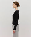 Marithé François Girbaud W Color Point Square Neck Knit Pullover Sky Blue